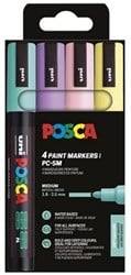 Uni Posca Uni Posca Markers PC-5M Set Zachte Kleuren 4 stuk