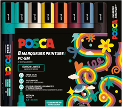 Uni Posca Uni Posca PC5M Markers Set 8 Stuk Retro Kleuren