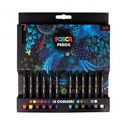 Posca Farbstifte Set - 12 Stück - kreative Buntstifte assortiert