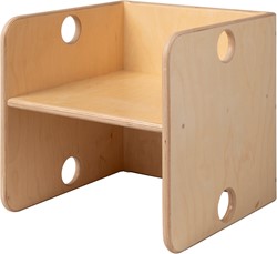 Pertina Van Dijk Toys Holzwrfelstuhl / Kinderstuhl Naturel - 35x35x35 cm ab 1 Jahr (Kinderbetreuungsqualitt)