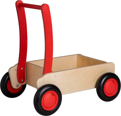 Van Dijk Toys Holz Lauflernwagen ab 1 Jahr - Natur - Rot (Kinderbetreuungsqualitt)-2