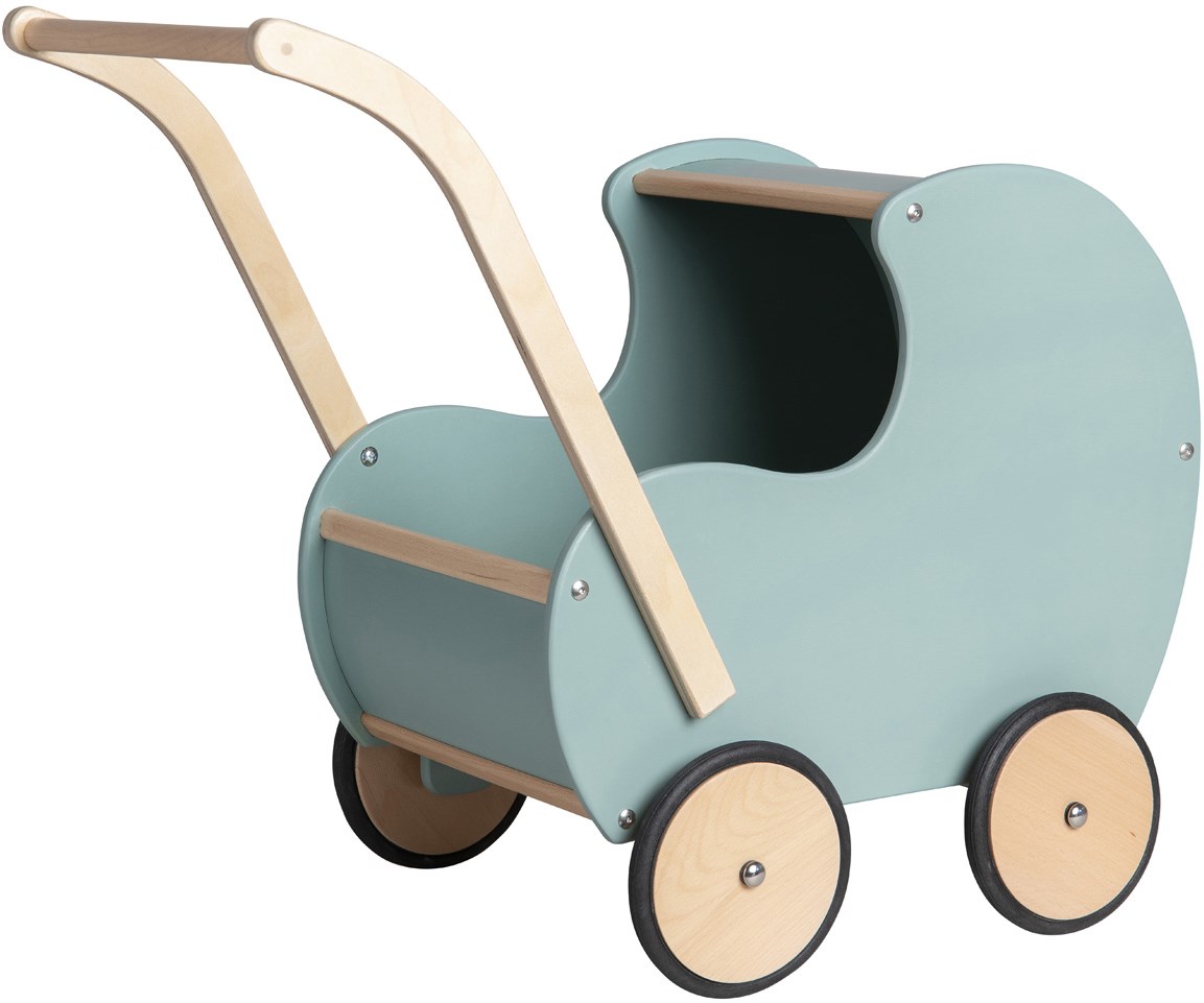Van Dijk Toys Holzspielzeug Puppenwagen Vintage/Retro - Blau/Grn  (Kinderbetreuungsqualitt)