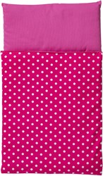 Van Dijk Toys Bettdecke - Rosa mit weißen Punkten