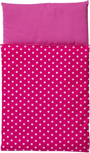 Van Dijk Toys Bettdecke - Rosa mit weißen Punkten