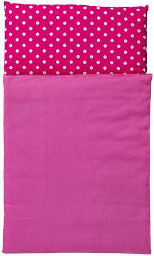 Van Dijk Toys Bettdecke - Rosa mit weißen Punkten-2