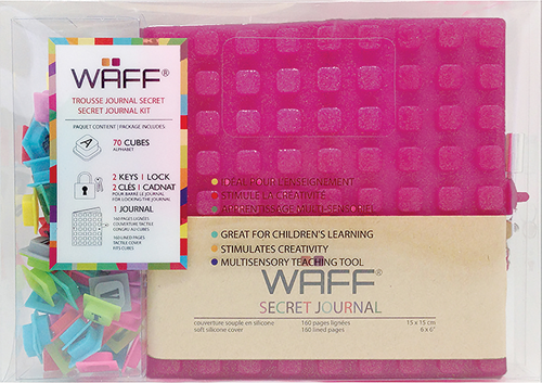 Waff Waff Creatief Geheim Dagboek Set 15x15 cm Roze Glitter