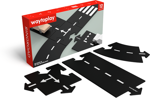 Waytoplay flexible Autorennbahn Ringstraße 12-teiliges Spielset