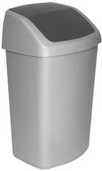 Curver Abfallbehälter Swing 50L silber anthrazit Kunststoff modern